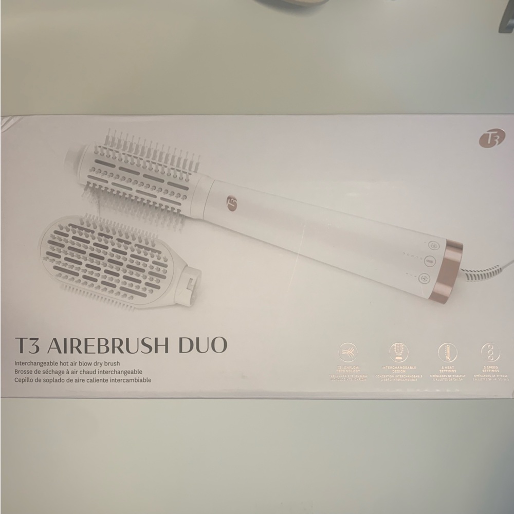 T3 AireBrush Duo Interchangeable Hot Air Blow Dry Brush